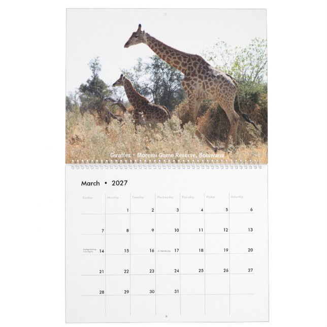 Djurlivfotokalender 2018 kalender (Mar 2027)