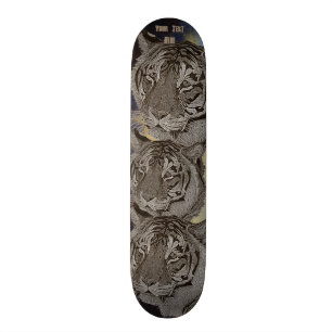 djurlivmålning av den svartvita stora katten för skateboard bräda 19,5 cm