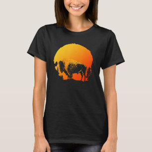 Djurnaturen Wildlife Retro Silhouette Bison Buf T Shirt