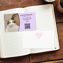 Djuromsorg Anpassningsbar QR-kod och foto Visitkort