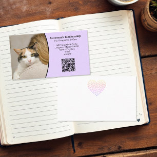 Djuromsorg Anpassningsbar QR-kod och foto Visitkort