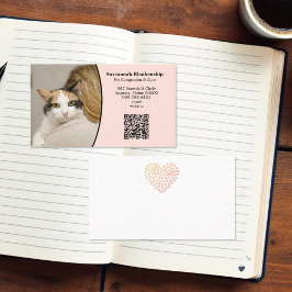 Djuromsorg Anpassningsbar QR-kod och foto Visitkort