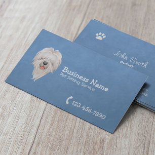 Djuromsorg Cute Hund Plain Blue Pet-webbplats Visitkort