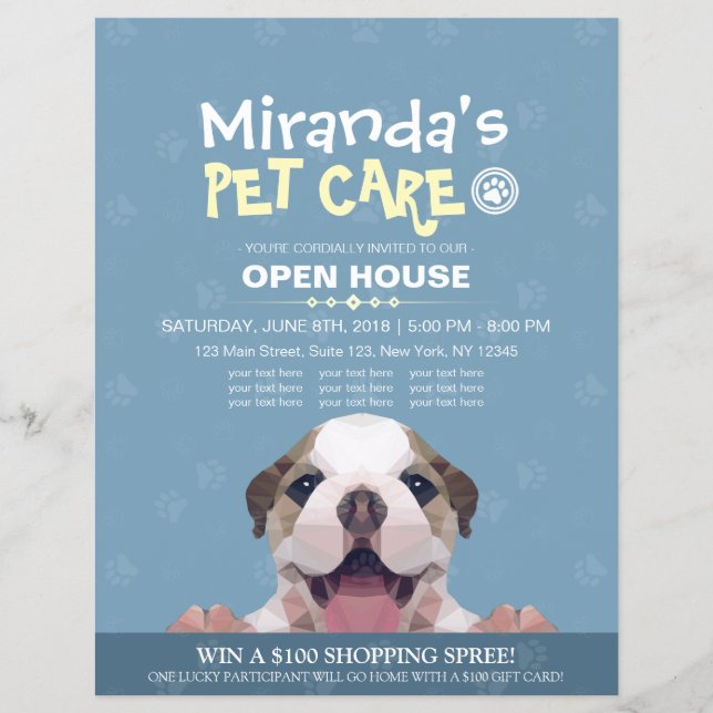 Djuromsorg Grooming Shop Pet Beauty Salon Open Hou Reklamblad (Framsidan)