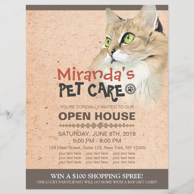 Djuromsorg Grooming Shop Pet Beauty Salon Open Hou Reklamblad (Framsidan)