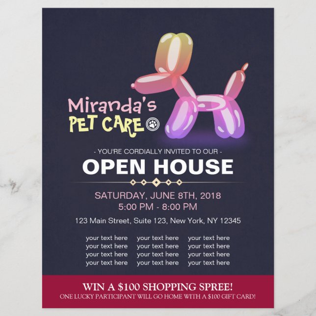 Djuromsorg Grooming Shop Pet Beauty Salon Open Hou Reklamblad (Framsidan)