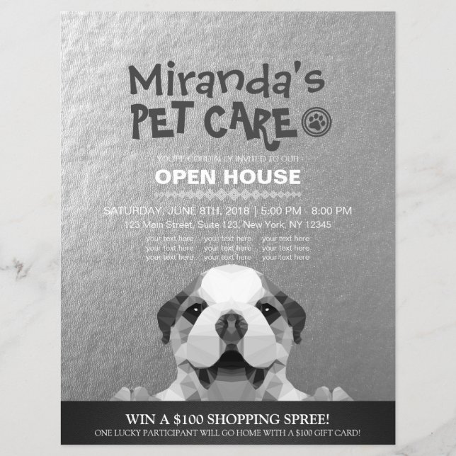 Djuromsorg Grooming Shop Pet Beauty Salon Open Hou Reklamblad (Framsidan)