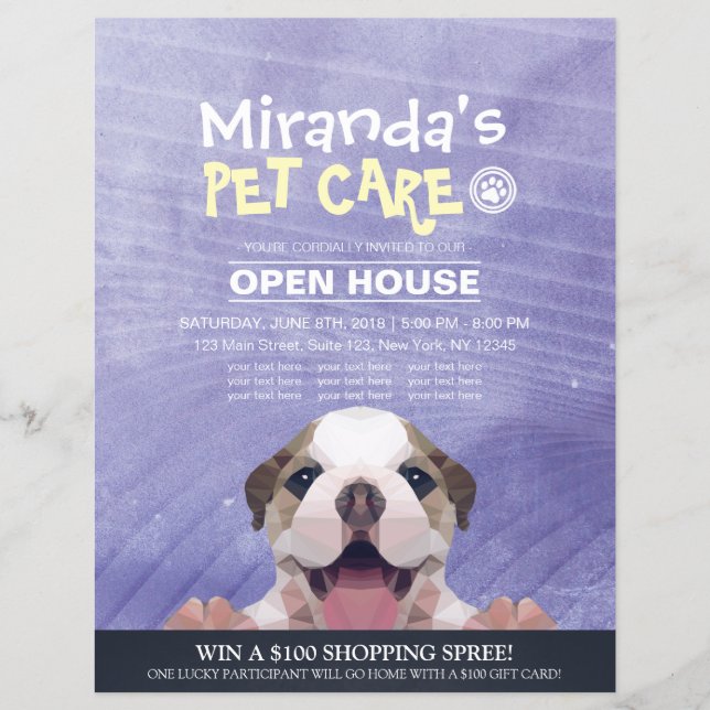 Djuromsorg Grooming Shop Pet Beauty Salon Open Hou Reklamblad (Framsidan)