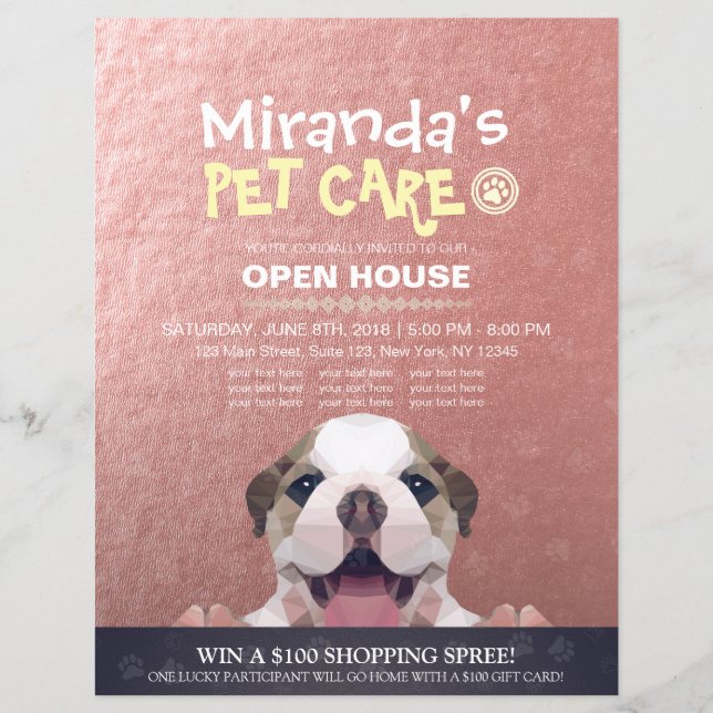 Djuromsorg Grooming Shop Pet Beauty Salon Open Hou Reklamblad (Framsidan)