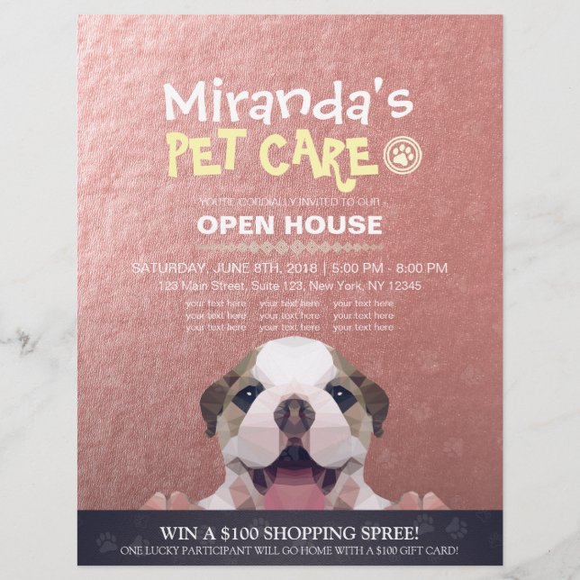Djuromsorg Grooming Shop Pet Beauty Salon Open Hou Reklamblad (Framsidan)