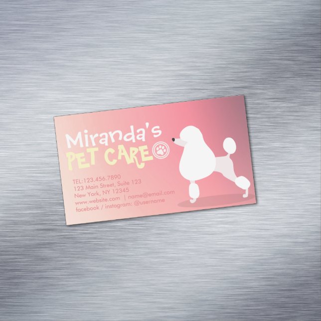 Djuromsorg Grooming Sitta Adsible Tecknad hund Visitkortmagnet (In Situ)