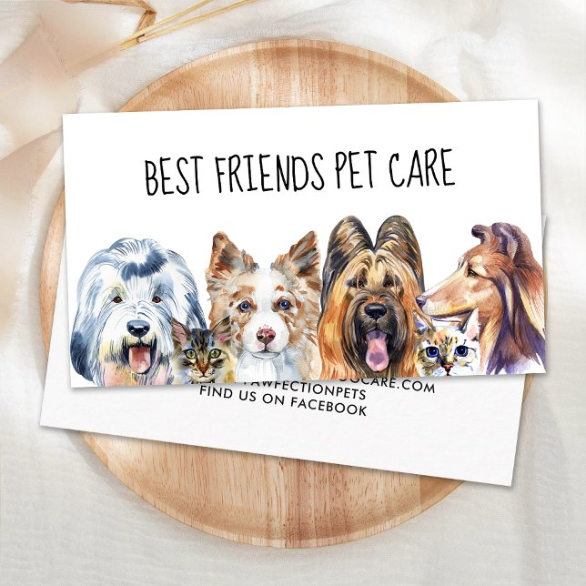 Djuromsorg Hund Groomer Cat Pet Sitter Cute Puppy Visitkort (Skapare uppladdad)