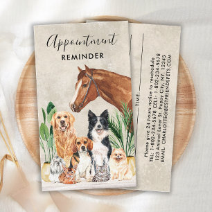 Djuromsorg Hund Kat Horse Animals Sitter Watercolo Tidsbeställning Kort