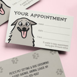 Djuromsorg Möte påminnelse om lycklig Hund Visitkort