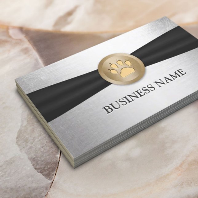 Djuromsorga Guld Tass Badge Black Ribbon Silver Visitkort (Skapare uppladdad)