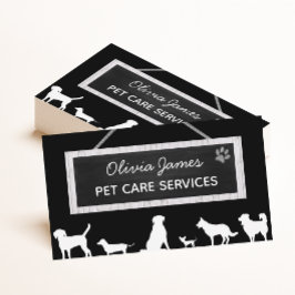 Djuromsorga hund för svartvita svartvita svartvita visitkort