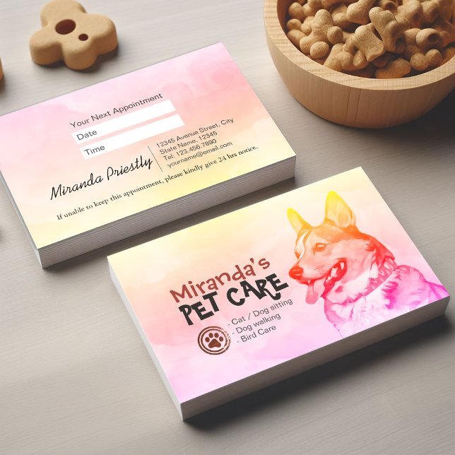 Djuromsorga Sitta Bathing Grooming Salon Corgi Hun Tidsbeställning Kort (Skapare uppladdad)