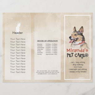 Djuromsorga Sitta Grooming Salon Tri-Fold Brochure