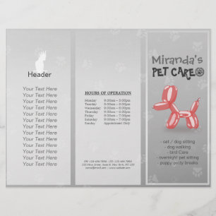 Djuromsorga Sitta Grooming Salon Tri-Fold Brochure