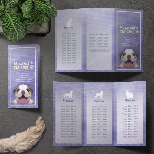 Djuromsorga Sitta Grooming Salon Tri-Fold Brochure (Skapare uppladdad)