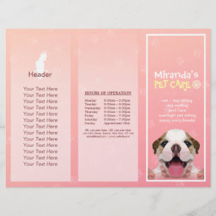 Djuromsorga Sitta Grooming Salon Tri-Fold Brochure
