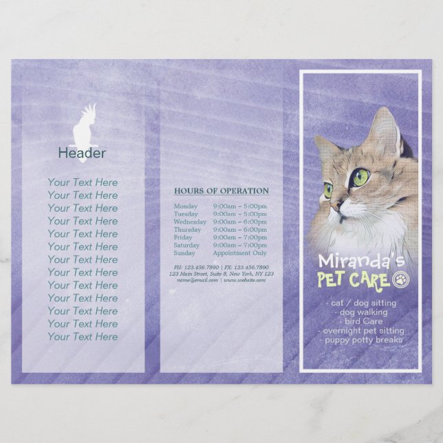 Djuromsorga Sitta Grooming Salon Tri-Fold Brochure (Framsida)