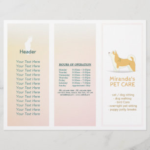 Djuromsorga Sitta Grooming Salon Tri-Fold Brochure