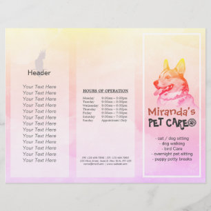 Djuromsorga Sitta Grooming Salon Tri-Fold Brochure