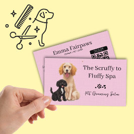 Djuromsorgt kort för hund Grooming Salon med QR-ko