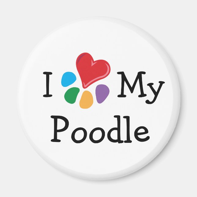 Djuröverkant_I Hjärta min Pudel Magnet (Framsidan)
