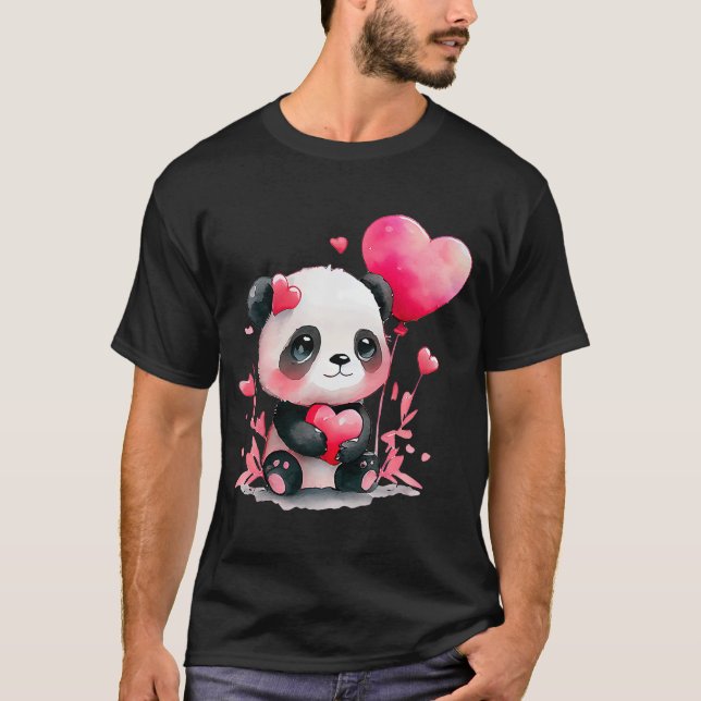 Djurpanda för djur i baby djur Alla hjärtans dag T Shirt (Framsida)
