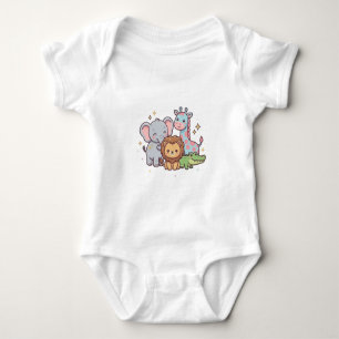Djurpark Söt Djur Kawaii Barn Vild Safari Kul T Shirt
