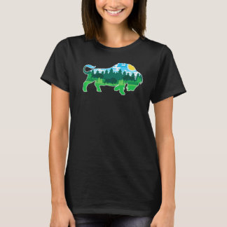 Djurpark Utomhus Djur Camping Människor Buffalo Bi T Shirt