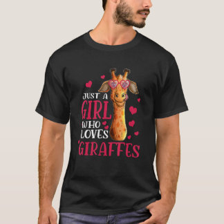 Djurparks Giraff  Bara En Tjej Som älskar Giraffer T Shirt