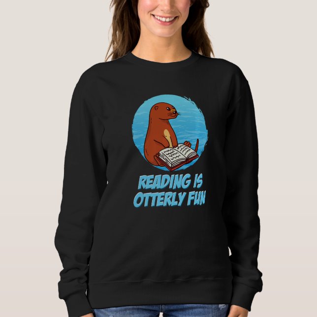 Djurparksbok Djur  Bokmask  Havsutter Läsning T Shirt (Framsida)