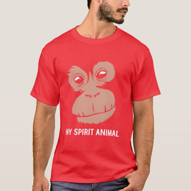 Djurparksdjur Mitt andedjur Orangutan retro T Shirt (Framsida)