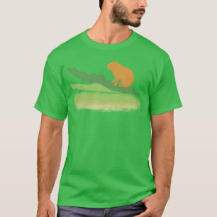 Djurparksdjur Pun Capybara Krokodil vänner T Shirt