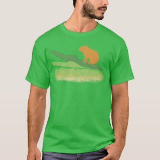 Djurparksdjur Pun Capybara Krokodil vänner T Shirt