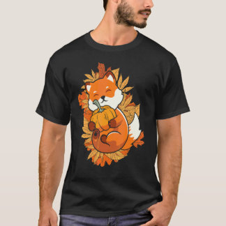 Djurparksdjur Räv Höst Fallande Löv Skogs djur T Shirt