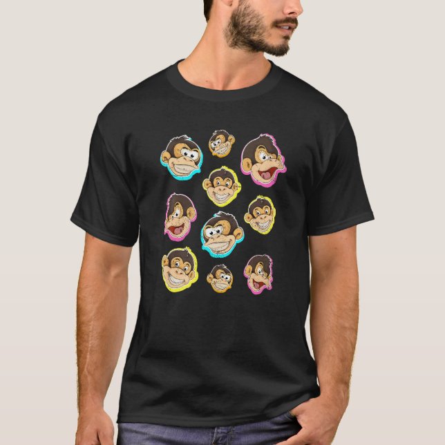 Djurparksdjur Schimpans Söt apa T Shirt (Framsida)