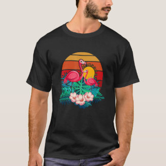 Djurparksdjur Tropic Sommar Soluppgång Flamingo Vi T Shirt