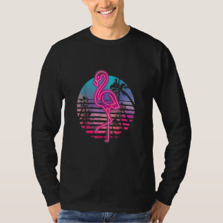 Djurparksdjur Tropisk sommar soluppgång Flamingo T Shirt