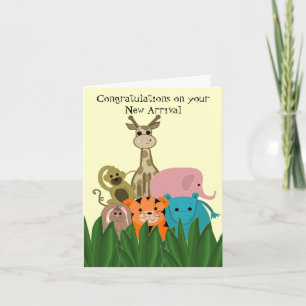 Djurparksdjurs nya bebis gratulationer kort