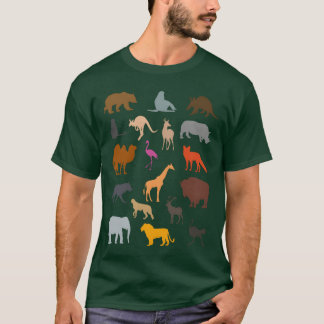 Djurparksdjurssamling Djurparksbesökarpresent vint T Shirt