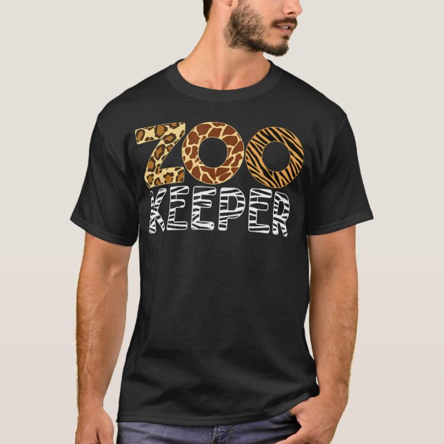 Djurparksvakt Afrikanska Djur Zebra Vildtryck T Shirt (Framsida)