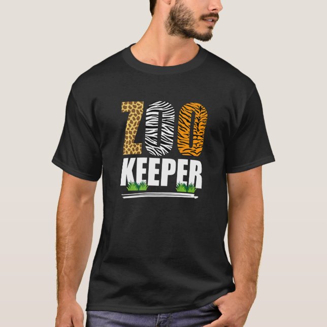 Djurparksvakt Djurpark Afrikanska Djur Zebra Giraf T Shirt (Framsida)