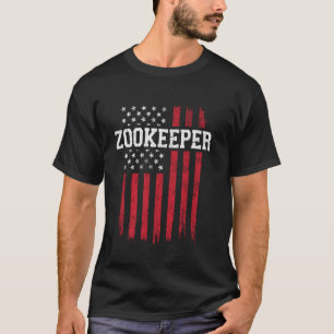 Djurparksväktare Amerikansk Flagga USA Patriotisk T Shirt