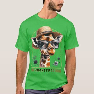 Djurparksväktare Giraff Safari Zoo Vaktare - tryck T Shirt