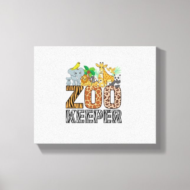 Djurparksvaktsdräkt Zebra Vildtryck Afrikanskt Dju Canvastryck (Framsida)