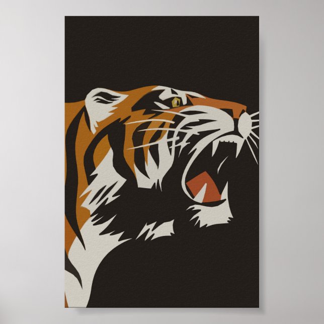 DjurPoster vid uppfödning av tigerVintage Poster (Framsidan)